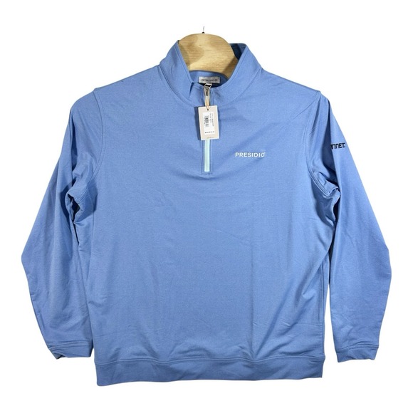 Peter Millar Golf Crown Sport Perth Melange‎ 1/4 Zip XXL Blue Presidio NWT